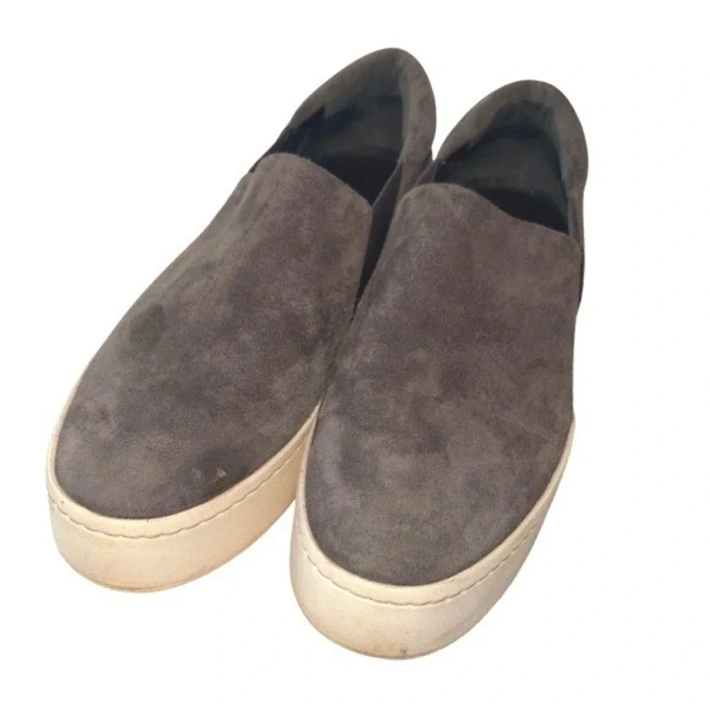 Vince‎ Warren Gray Suede Platform Slip On Casual Comfort Sneakers Shoes Women 9